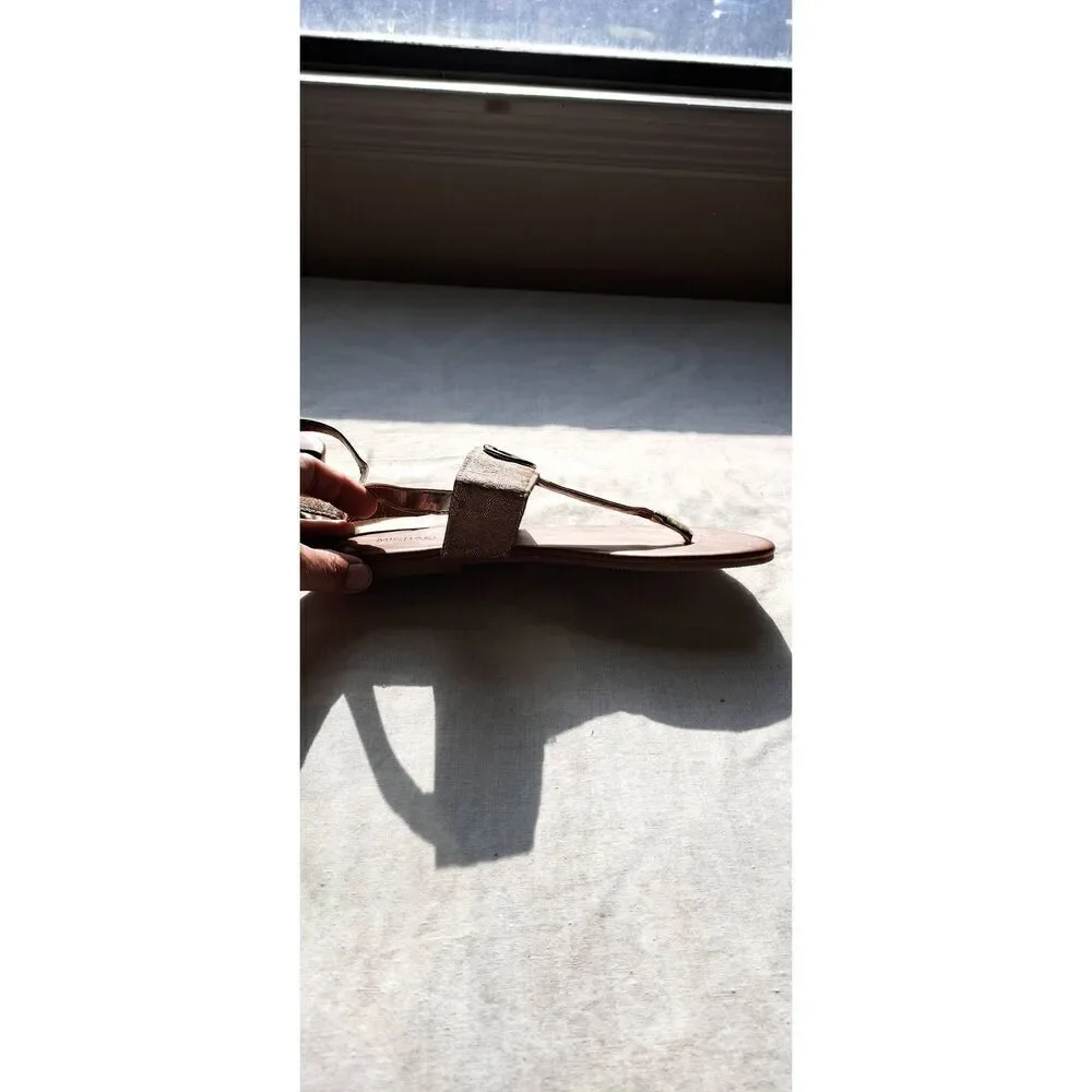 Michael Kors Size Big Girls Size 5 Sandals Tan & Gold Bentley 2